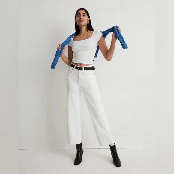 Madewell Perfect Vintage Wide Leg Crop Jean - Picture 1 of 13
